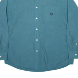 CHAPS Mens Shirt Blue Check Long Sleeve L