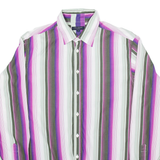 TED BAKER Mens Shirt Green Striped Long Sleeve L