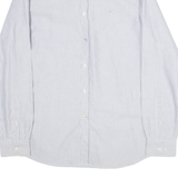 BARBOUR Tailored Fit Mens Shirt Blue 80s Striped Long Sleeve L