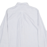 BARBOUR Tailored Fit Mens Shirt Blue 80s Striped Long Sleeve L