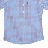BARBOUR Tailored Fit Mens Shirt Blue 80s Gingham M