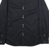 TED BAKER Mens Plain Shirt Black Long Sleeve S