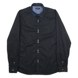 TED BAKER Mens Plain Shirt Black Long Sleeve S