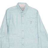 TED BAKER Mens Plain Shirt Blue Long Sleeve M