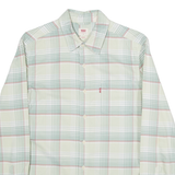LEVI'S Standard Mens Shirt Green Check Long Sleeve S