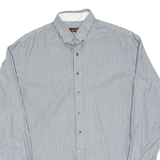 BEN SHERMAN Mens Shirt Grey Striped Long Sleeve M