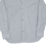 BEN SHERMAN Mens Shirt Grey Striped Long Sleeve M