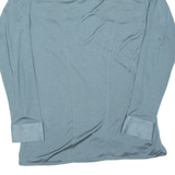 Mens Plain Shirt Green Long Sleeve L