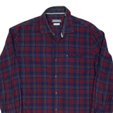 PIERRE CARDIN Mens Shirt Maroon Check Long Sleeve M