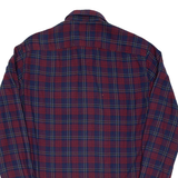 PIERRE CARDIN Mens Shirt Maroon Check Long Sleeve M