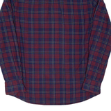PIERRE CARDIN Mens Shirt Maroon Check Long Sleeve M