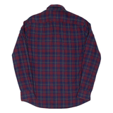 PIERRE CARDIN Mens Shirt Maroon Check Long Sleeve M