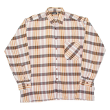 Mens Shirt Brown Check Long Sleeve XL