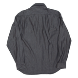 CALVIN KLEIN Mens Plain Shirt Grey Long Sleeve XL