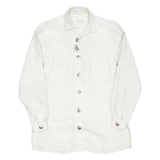 Mens Plain Shirt Beige Long Sleeve M