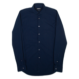 DKNY Slim Fit Mens Plain Shirt Blue Long Sleeve S