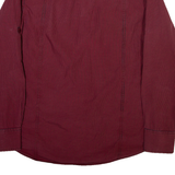 BEN SHERMAN Mens Plain Shirt Maroon Gingham Long Sleeve XL