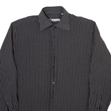 BEN SHERMAN Mens Plain Shirt Black Check Long Sleeve M