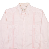 LA CUBANA Womens Plain Shirt Pink Long Sleeve M