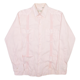 LA CUBANA Womens Plain Shirt Pink Long Sleeve M