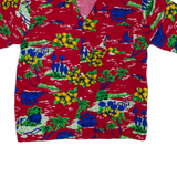 ARENA Mens Hawaiian Shirt Red Floral L