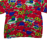 ARENA Mens Hawaiian Shirt Red Floral L