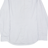 TOMMY HILFIGER Tailored Slim Fit Mens Shirt Grey Striped Long Sleeve L