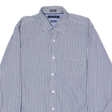 TOMMY HILFIGER Custom Fit Mens Shirt Blue Striped Long Sleeve M