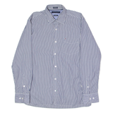 TOMMY HILFIGER Custom Fit Mens Shirt Blue Striped Long Sleeve M
