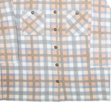 Womens Flannel Shirt Pink Plaid 3/4 Sleeve XL