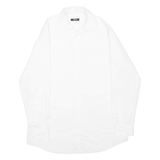 WALBUSCH Mens Plain Shirt White Long Sleeve L