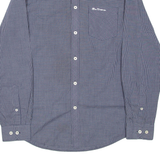 BEN SHERMAN Mens Shirt Black Check Long Sleeve S