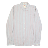 LEVI'S Slim Fit Mens Shirt Grey Striped Long Sleeve XL