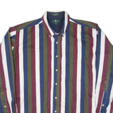 HUNT CLUB Mens Shirt Maroon Striped Long Sleeve XL