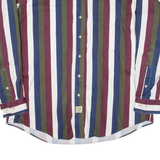 HUNT CLUB Mens Shirt Maroon Striped Long Sleeve XL