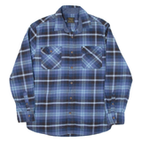 JACHS Mens Flannel Shirt Blue Check Long Sleeve L