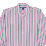 RALPH LAUREN Mens Shirt Pink Striped Long Sleeve M