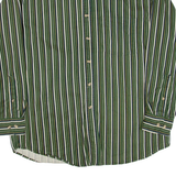 SALMON RIVER Mens Shirt Green Striped Long Sleeve L