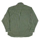 SALMON RIVER Mens Shirt Green Striped Long Sleeve L