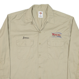 DICKIES Mens Worker Shirt Beige Long Sleeve L