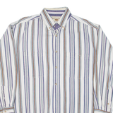 NEW RIVER SPORTS Mens Shirt Blue Striped Long Sleeve L