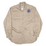 CARHARTT Tall Mens Worker Shirt Beige Long Sleeve 2XL