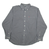 NAUTICA Mens Shirt Black Check Long Sleeve XL