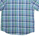 CHAPS Mens Shirt Blue Linen Check L