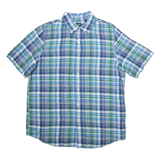 CHAPS Mens Shirt Blue Linen Check L