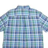 CHAPS Mens Shirt Blue Linen Check L