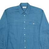 COLDOR Mens Shirt Blue Check Long Sleeve L