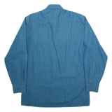 COLDOR Mens Shirt Blue Check Long Sleeve L