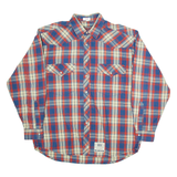 STACCA CO Mens Shirt Blue Check Long Sleeve M