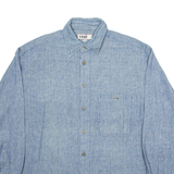 LIMIT Mens Plain Shirt Blue Long Sleeve L